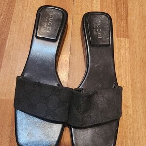 Gucci Black Slide Sandals